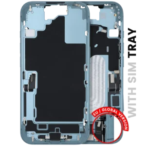 Mid-Frame Housing W/ Charging Port Flex & Small Parts For iPhone 16 (EU / Global Version) (Used OEM Pull: Grade A) (Teal)