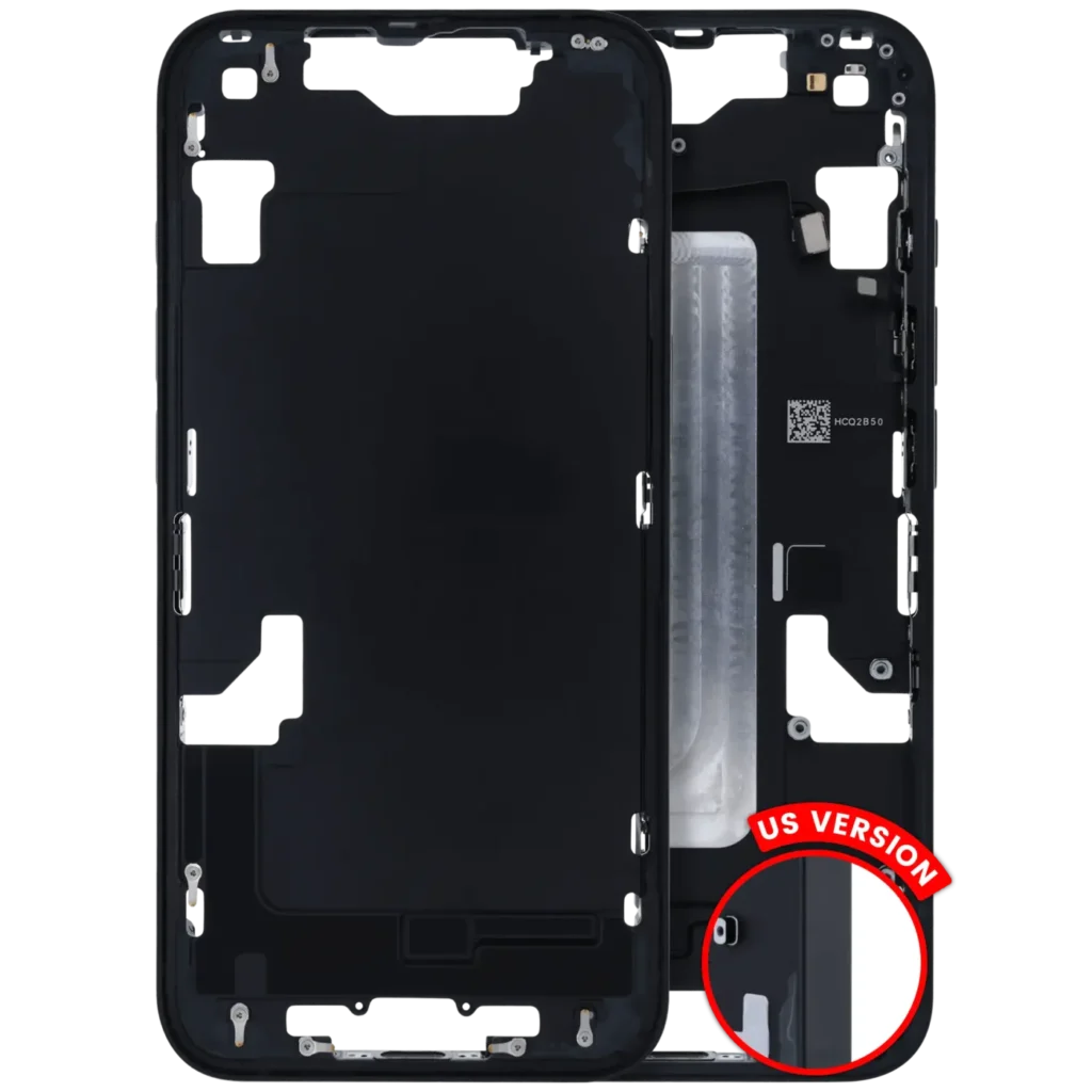 Mid-Frame Housing W/ Small Parts For iPhone 16e / 17e (US Version) (Used OEM Pull: Grade A) (Black)