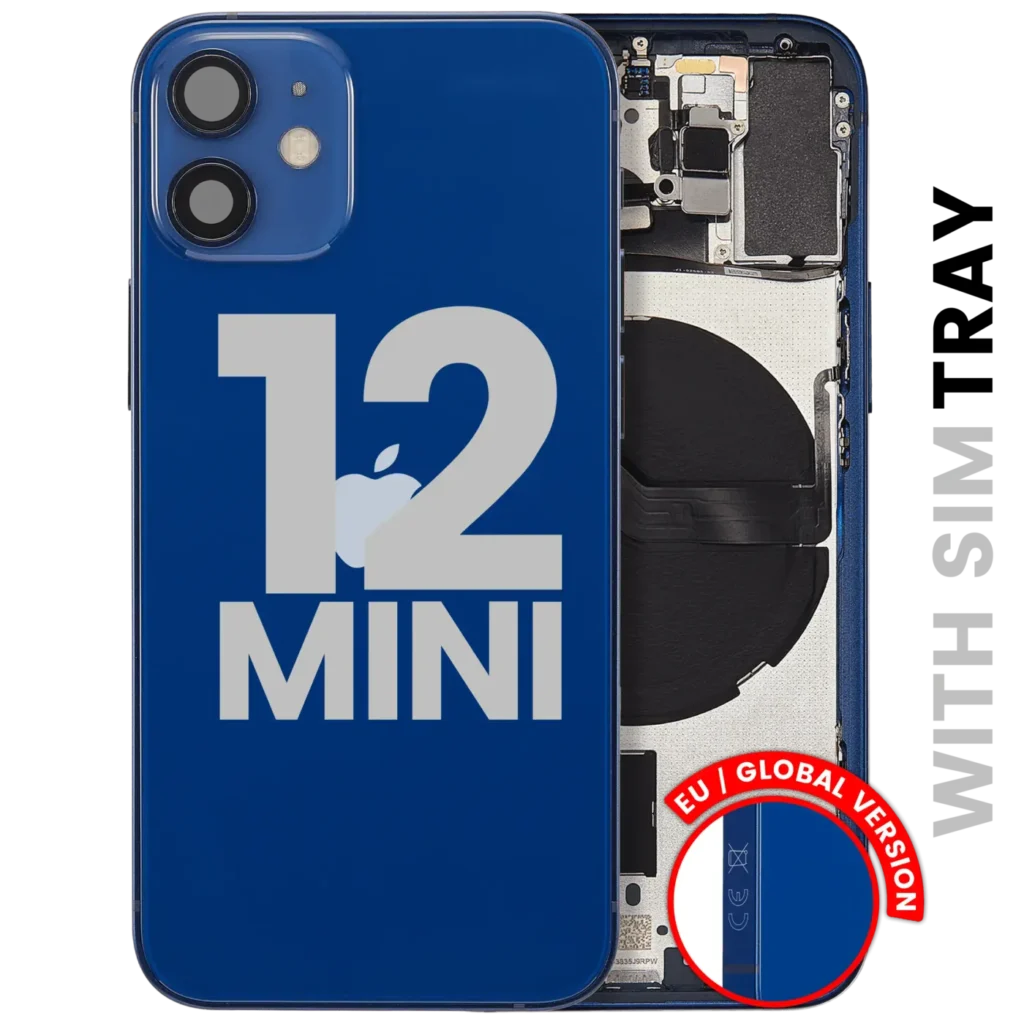 Back Housing W/ Small Parts For iPhone 12 Mini (EU / Global Version) (Used OEM Pull: Grade A) (Blue)
