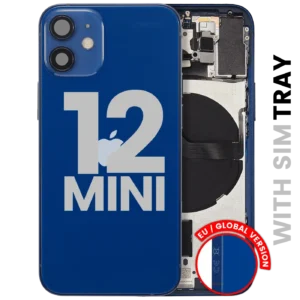 Back Housing W/ Small Parts For iPhone 12 Mini (EU / Global Version) (Used OEM Pull: Grade A) (Blue)