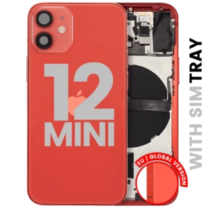 Back Housing W/ Small Parts For iPhone 12 Mini (EU / Global Version) (Used OEM Pull: Grade A) (Red)