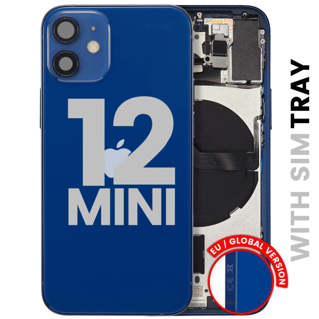 Back Housing W/ Small Parts For iPhone 12 Mini (EU / Global Version) (Used OEM Pull: Grade B) (Blue)
