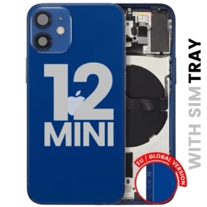 Back Housing W/ Small Parts For iPhone 12 Mini (EU / Global Version) (Used OEM Pull: Grade B) (Blue)