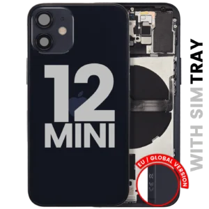 Back Housing W/ Small Parts For iPhone 12 Mini (EU / Global Version) (Used OEM Pull: Grade B) (Black)