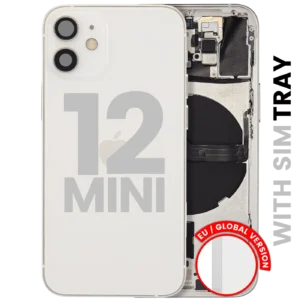 Back Housing W/ Small Parts For iPhone 12 Mini (EU / Global Version) (Used OEM Pull: Grade B) (White)