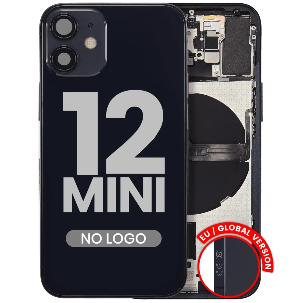 Back Housing W/ Small Parts For iPhone 12 Mini (EU / Global Version) (Aftermarket Plus) (Black)