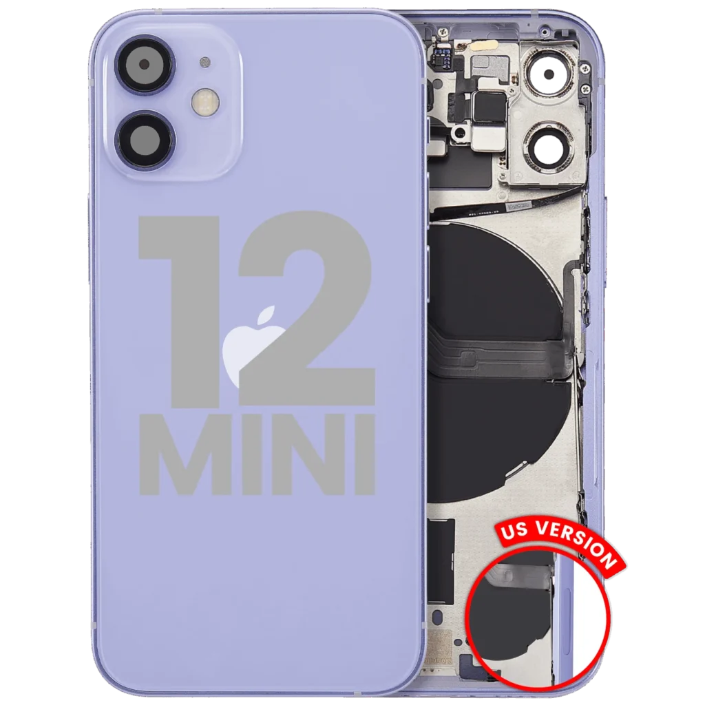 Back Housing W/ Small Parts For iPhone 12 Mini (US Version) (Used OEM Pull: Grade A) (Purple)