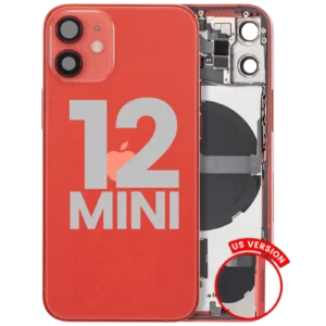 Back Housing W/ Small Parts For iPhone 12 Mini (US Version) (Used OEM Pull: Grade A) (Red)