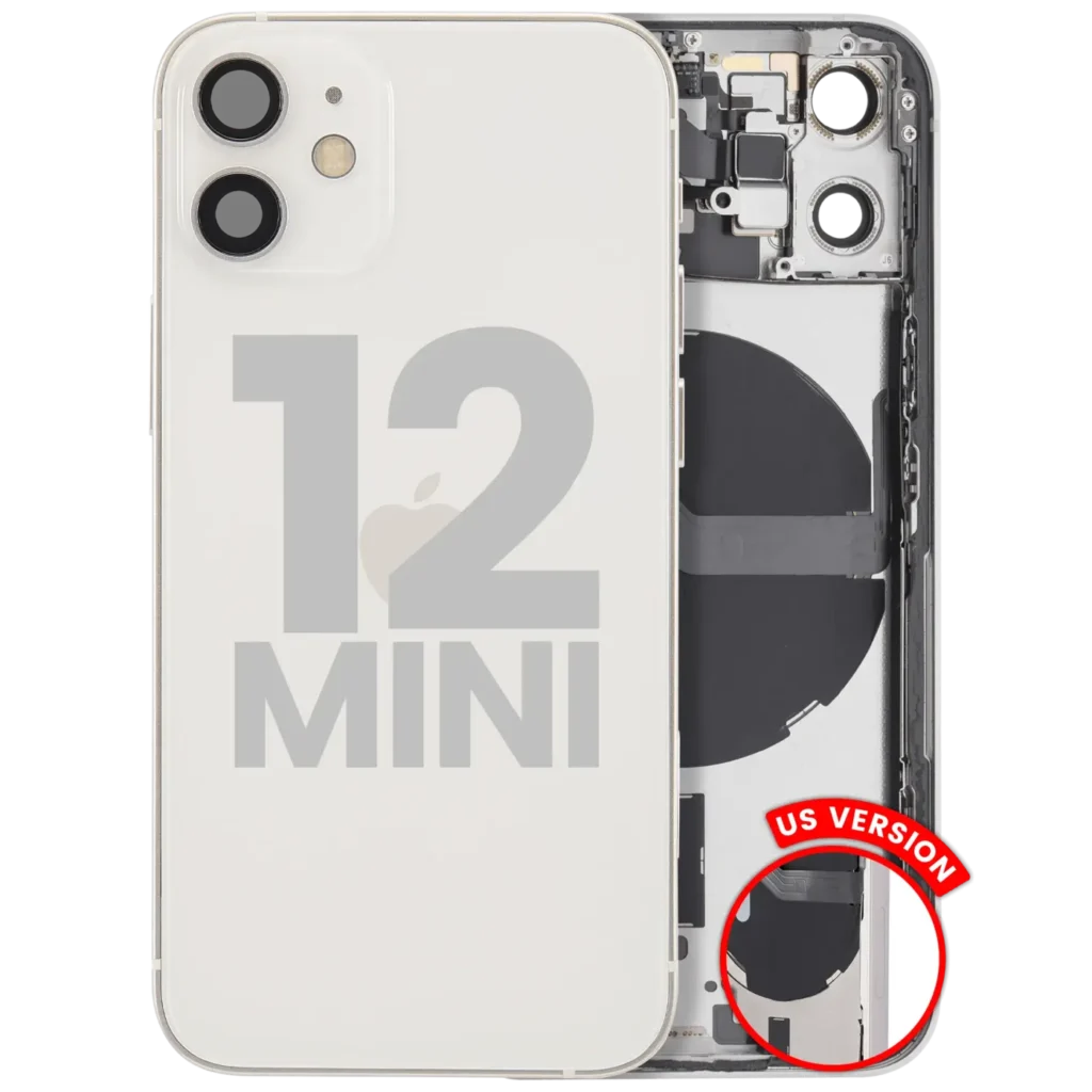 Back Housing W/ Small Parts For iPhone 12 Mini (US Version) (Used OEM Pull: Grade A) (White)