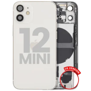 Back Housing W/ Small Parts For iPhone 12 Mini (US Version) (Used OEM Pull: Grade A) (White)