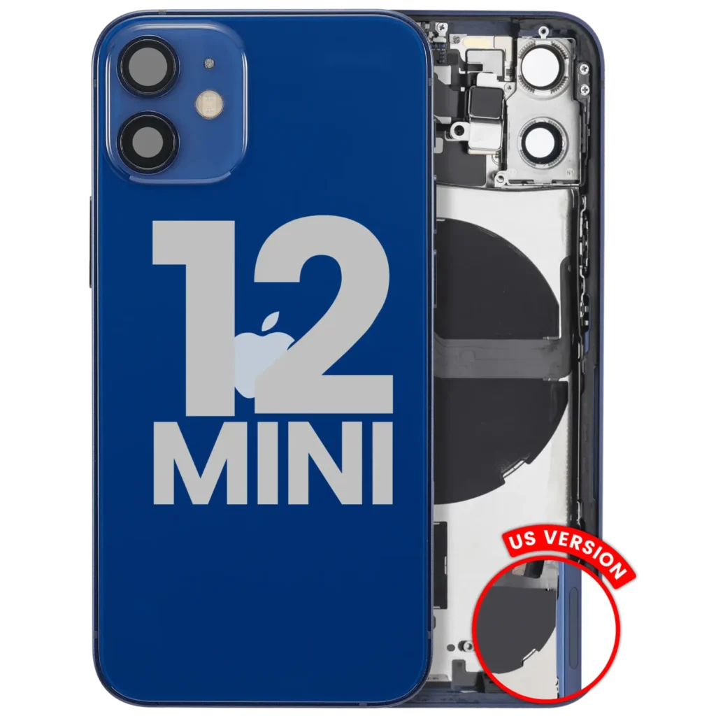 Back Housing W/ Small Parts For iPhone 12 Mini (US Version) (Used OEM Pull: Grade B) (Blue)