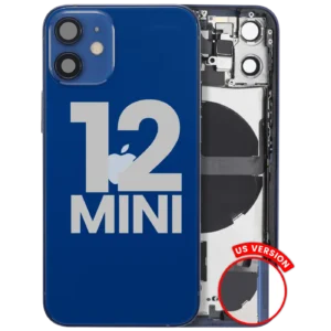 Back Housing W/ Small Parts For iPhone 12 Mini (US Version) (Used OEM Pull: Grade B) (Blue)