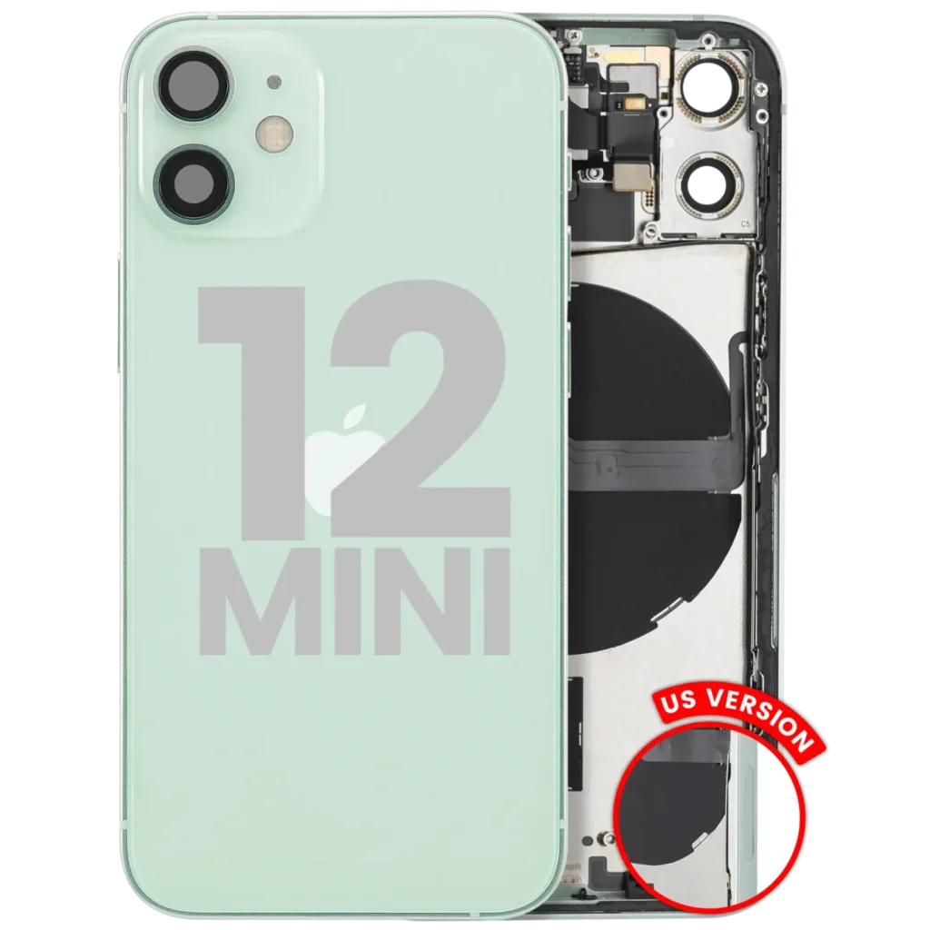 Back Housing W/ Small Parts For iPhone 12 Mini (US Version) (Used OEM Pull: Grade B) (Green)