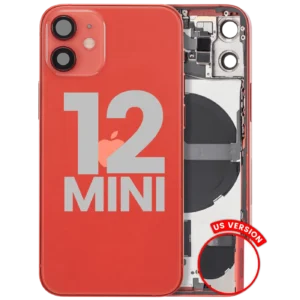 Back Housing W/ Small Parts For iPhone 12 Mini (US Version) (Used OEM Pull: Grade B) (Red)