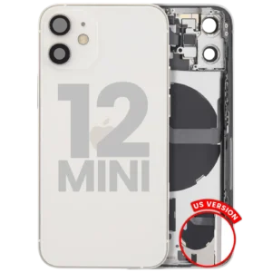 Back Housing W/ Small Parts For iPhone 12 Mini (US Version) (Used OEM Pull: Grade B) (White)