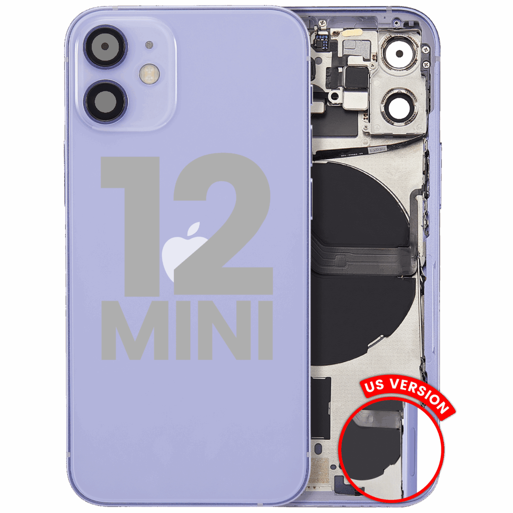 Back Housing W/ Small Parts For iPhone 12 Mini (US Version) (Used OEM Pull: Grade C) (Purple)