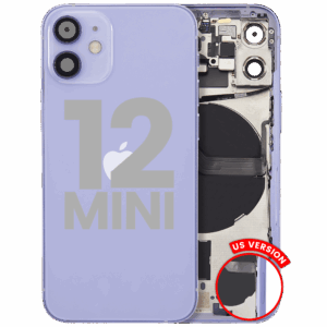 Back Housing W/ Small Parts For iPhone 12 Mini (US Version) (Used OEM Pull: Grade C) (Purple)