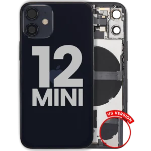Back Housing W/ Small Parts For iPhone 12 Mini (US Version) (Used OEM Pull: Grade C) (Black)