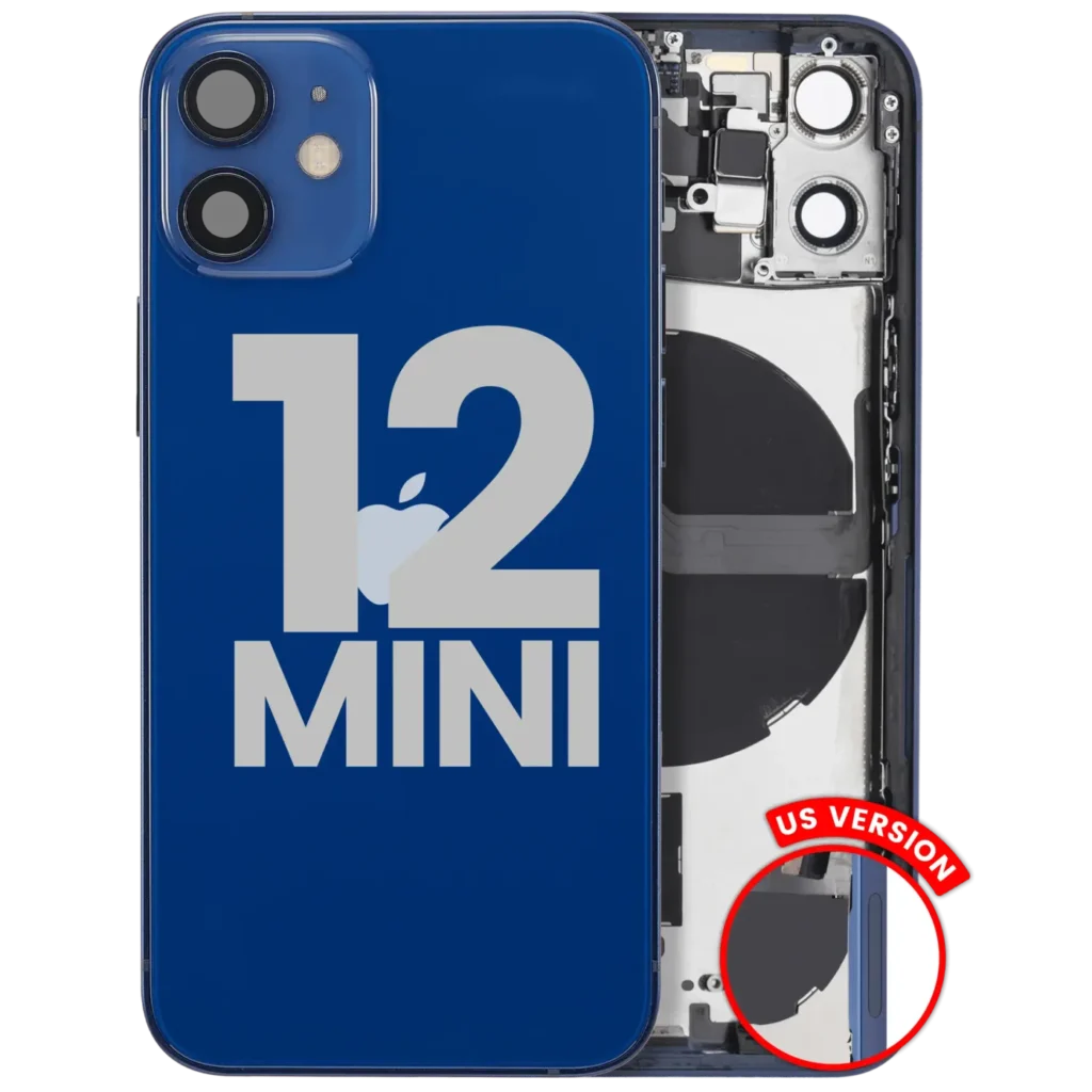 Back Housing W/ Small Parts For iPhone 12 Mini (US Version) (Used OEM Pull: Grade C) (Blue)