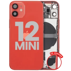 Back Housing W/ Small Parts For iPhone 12 Mini (US Version) (Used OEM Pull: Grade C) (Red)