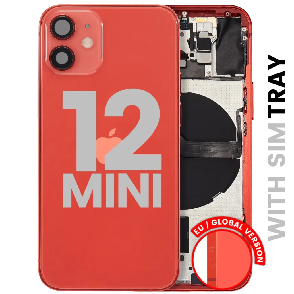 Back Housing W/ Small Parts For iPhone 12 Mini (EU / Global Version) (Used OEM Pull: Grade B) (Red)