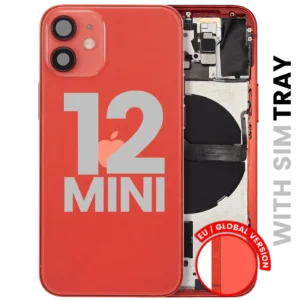 Back Housing W/ Small Parts For iPhone 12 Mini (EU / Global Version) (Used OEM Pull: Grade B) (Red)