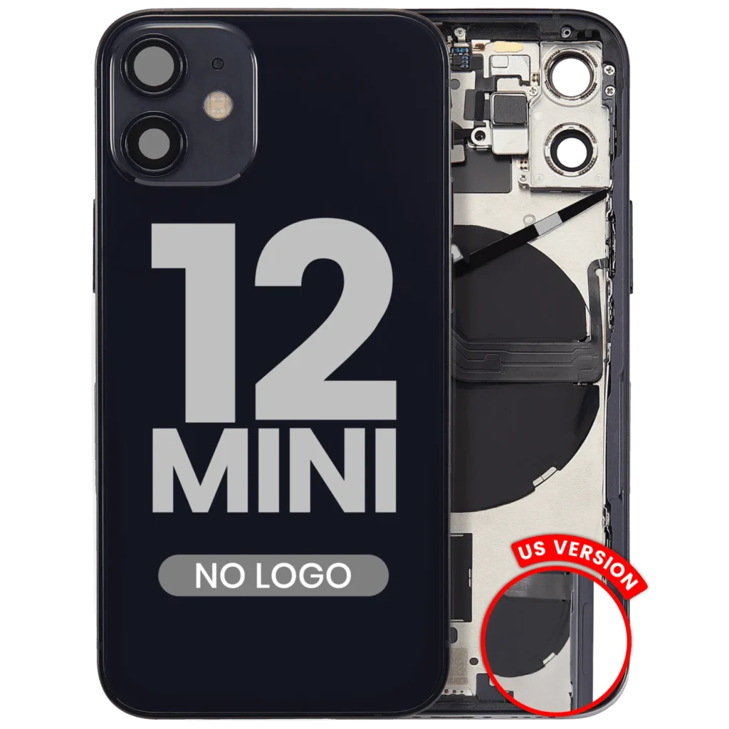 Back Housing W/ Small Parts For iPhone 12 Mini (US Version) (Aftermarket Plus) (Black)