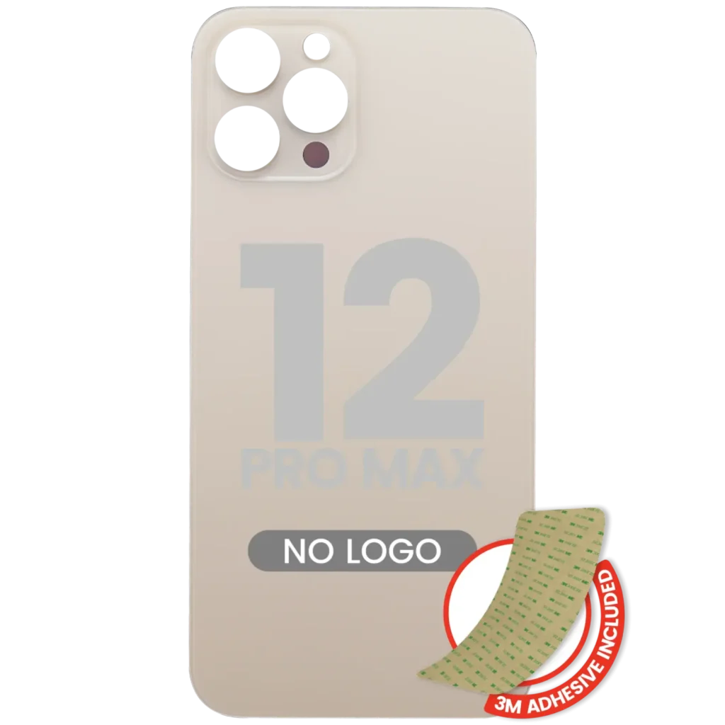 Back Glass With 3M Adhesive For iPhone 12 Pro Max (No Logo / Large Camera Hole) (Gold)