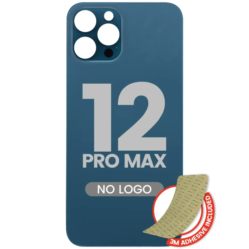 Back Glass With 3M Adhesive For iPhone 12 Pro Max (No Logo / Large Camera Hole) (Pacific Blue)