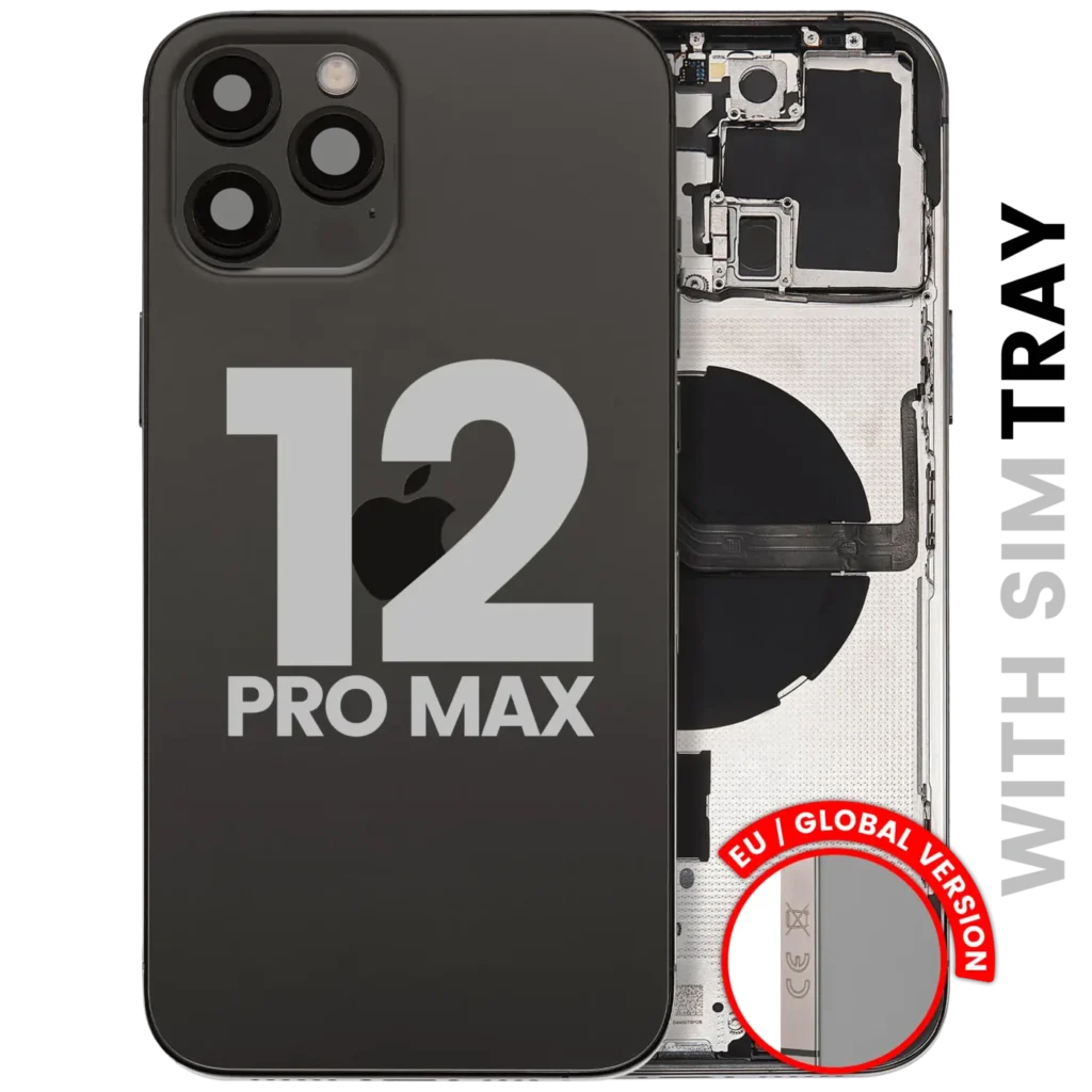 Back Housing W/ Small Parts For iPhone 12 Pro Max (EU / Global Version) (Used OEM Pull: Grade B) (Graphite)