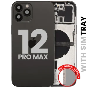 Back Housing W/ Small Parts For iPhone 12 Pro Max (EU / Global Version) (Used OEM Pull: Grade B) (Graphite)