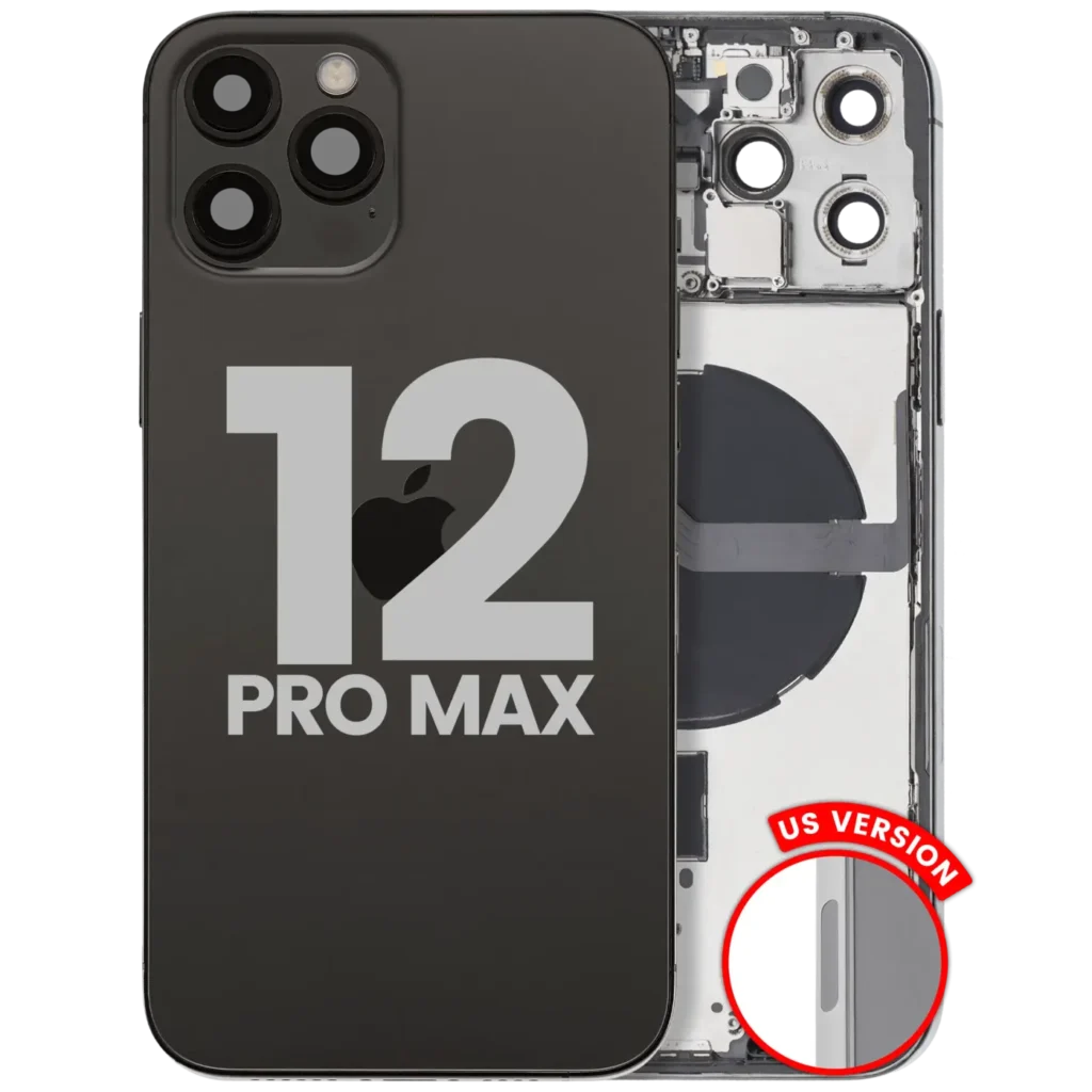 Back Housing W/ Small Parts For iPhone 12 Pro Max (US Version) (Used OEM Pull: Grade B) (Graphite)