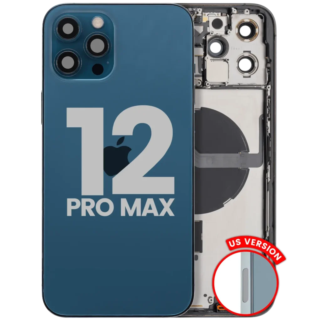 Back Housing W/ Small Parts For iPhone 12 Pro Max (US Version) (Used OEM Pull: Grade B) (Pacific Blue)