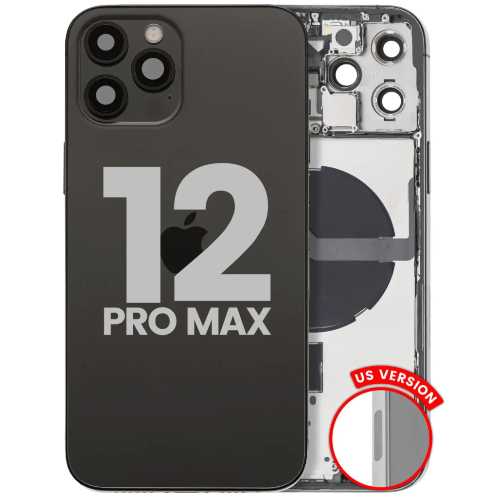 Back Housing W/ Small Parts For iPhone 12 Pro Max (US Version) (Used OEM Pull: Grade C) (Graphite)