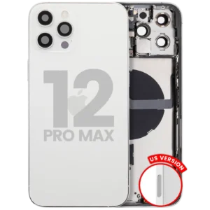 Back Housing W/ Small Parts For iPhone 12 Pro Max (US Version) (Used OEM Pull: Grade C) (Silver)