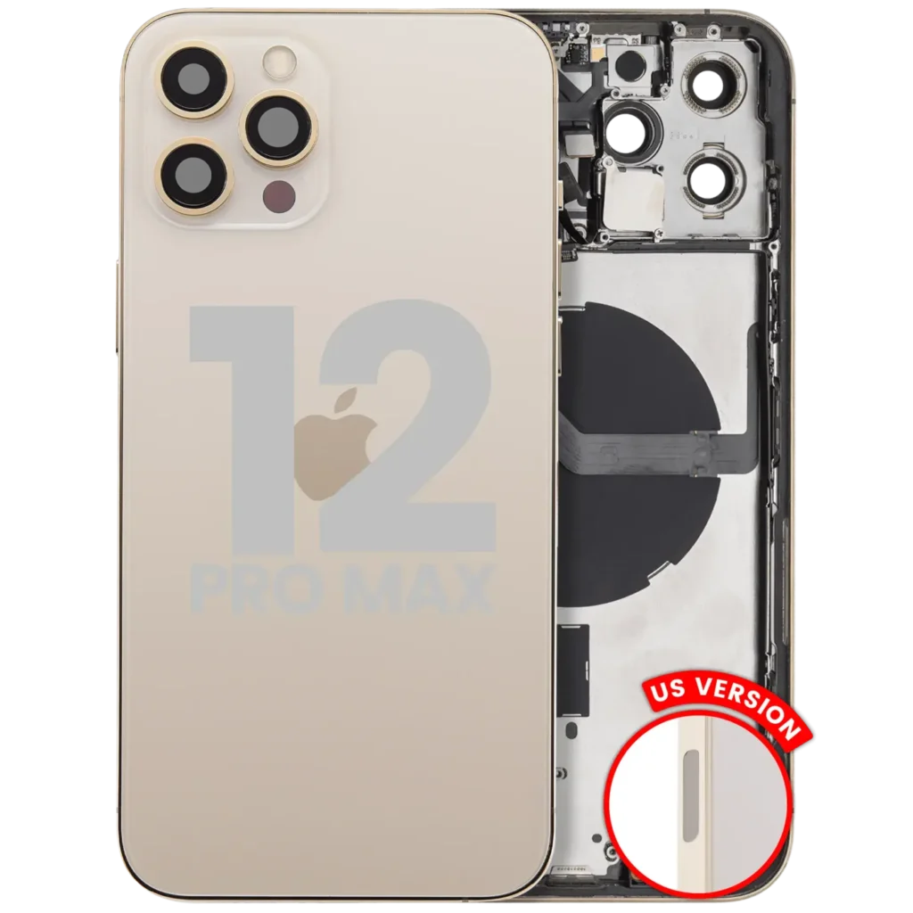 Back Housing W/ Small Parts For iPhone 12 Pro Max (US Version) (Used OEM Pull: Grade C) (Gold)