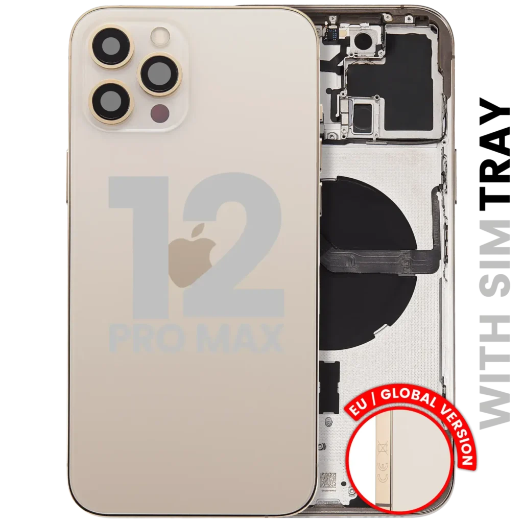 Back Housing W/ Small Parts For iPhone 12 Pro Max (EU / Global Version) (Used OEM Pull: Grade C) (Gold)