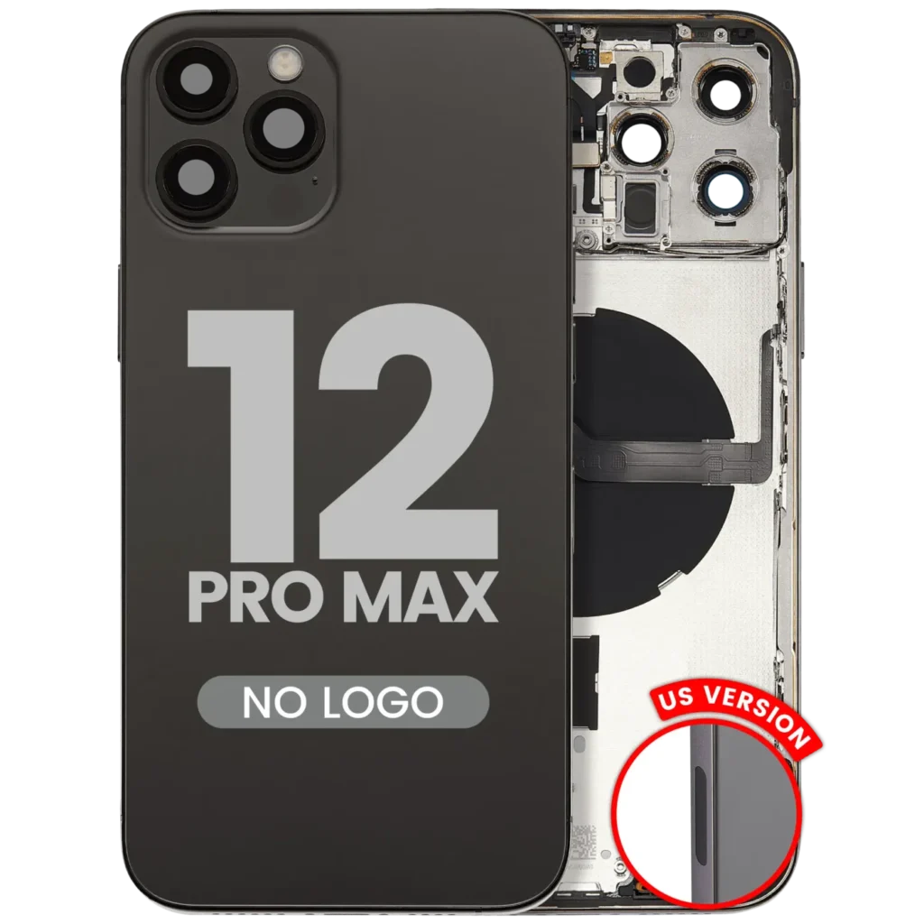 Back Housing W/ Small Parts For iPhone 12 Pro Max (US Version) (Aftermarket Plus) (Graphite)