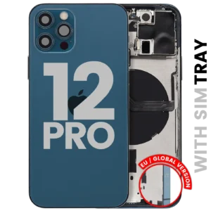 Back Housing W/ Small Parts For iPhone 12 Pro (EU / Global Version) (Used OEM Pull: Grade B) (Pacific Blue)