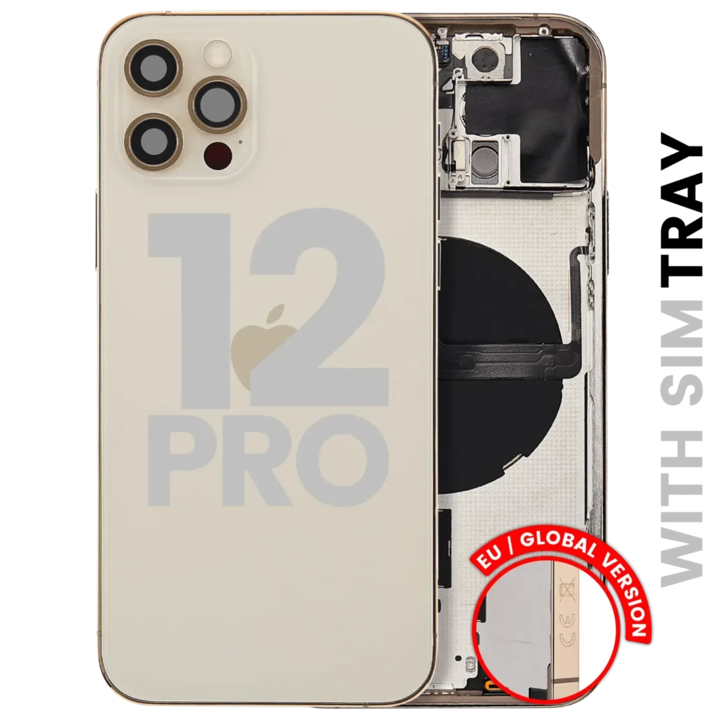 Back Housing W/ Small Parts For iPhone 12 Pro (EU / Global Version) (Used OEM Pull: Grade B) (Gold)