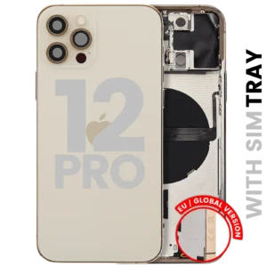 Back Housing W/ Small Parts For iPhone 12 Pro (EU / Global Version) (Used OEM Pull: Grade B) (Gold)