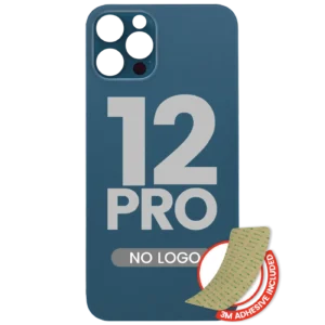 Back Glass With 3M Adhesive For iPhone 12 Pro (No Logo / Large Camera Hole) (Pacific Blue)