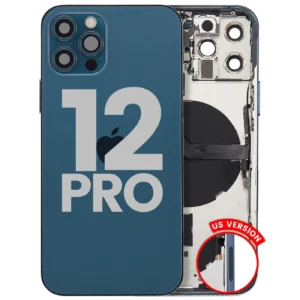Back Housing W/ Small Parts For iPhone 12 Pro (US Version) (Used OEM Pull: Grade B) (Pacific Blue)