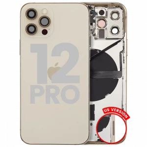 Back Housing W/ Small Parts For iPhone 12 Pro (US Version) (Used OEM Pull: Grade C) (Gold)