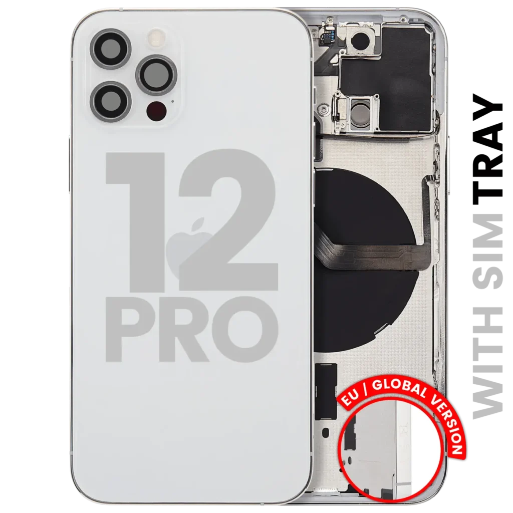 Back Housing W/ Small Parts For iPhone 12 Pro (EU / Global Version) (Used OEM Pull: Grade C) (Silver)