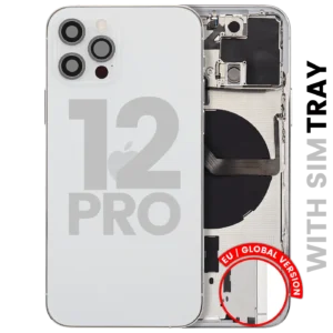 Back Housing W/ Small Parts For iPhone 12 Pro (EU / Global Version) (Used OEM Pull: Grade C) (Silver)