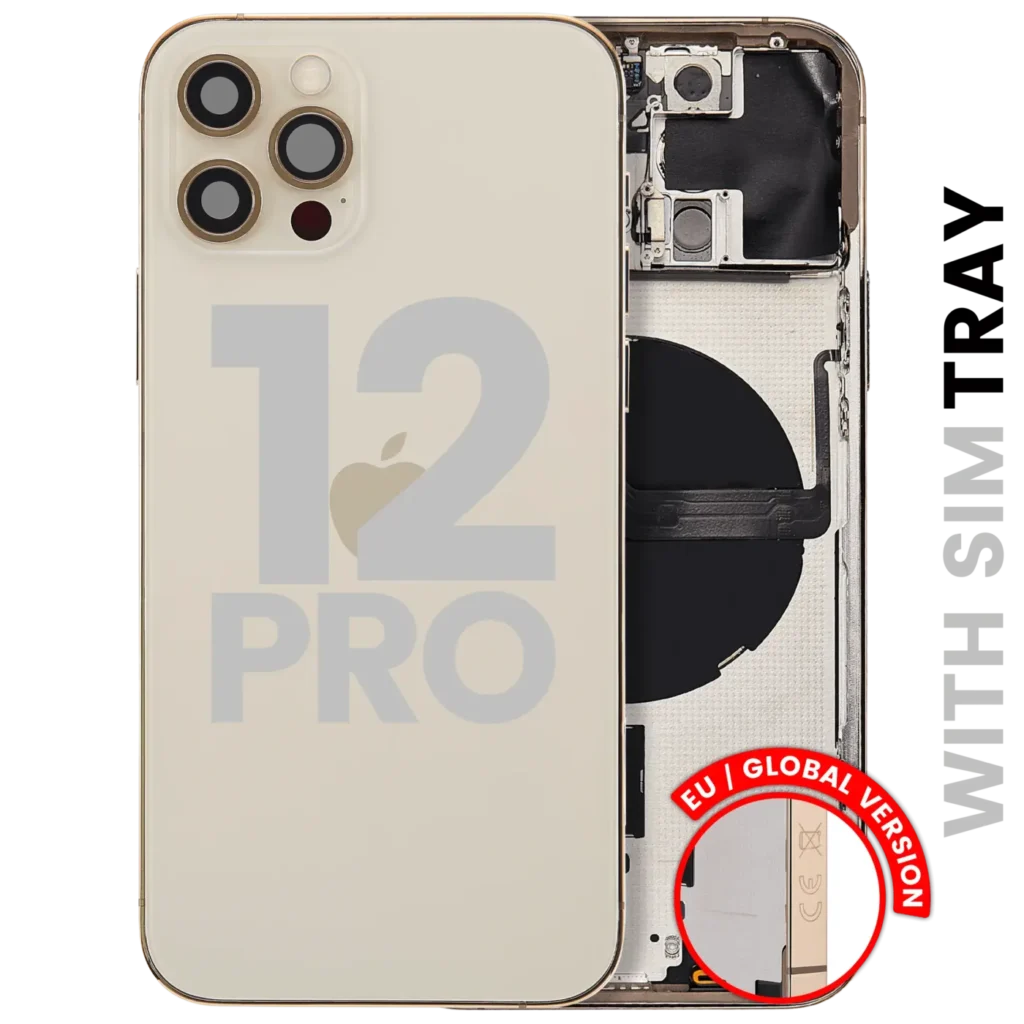 Back Housing W/ Small Parts For iPhone 12 Pro (EU / Global Version) (Used OEM Pull: Grade C) (Gold)