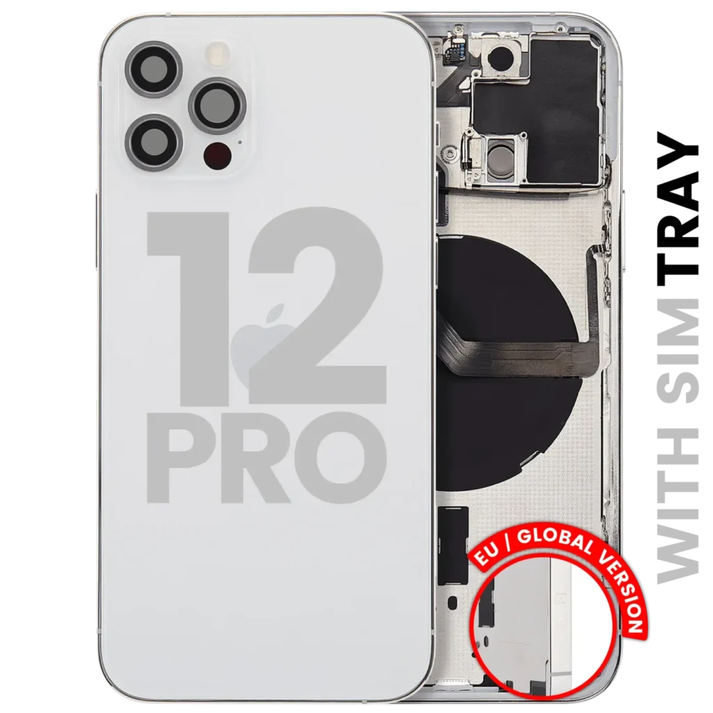 Back Housing W/ Small Parts For iPhone 12 Pro (EU / Global Version) (Used OEM Pull: Grade B) (Silver)