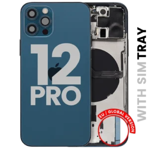 Back Housing W/ Small Parts For iPhone 12 Pro (EU / Global Version) (Used OEM Pull: Grade C) (Pacific Blue)