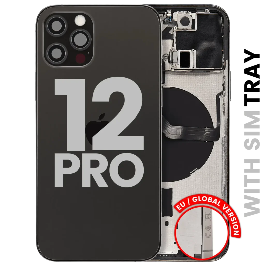 Back Housing W/ Small Parts For iPhone 12 Pro (EU / Global Version) (Used OEM Pull: Grade B) (Graphite)